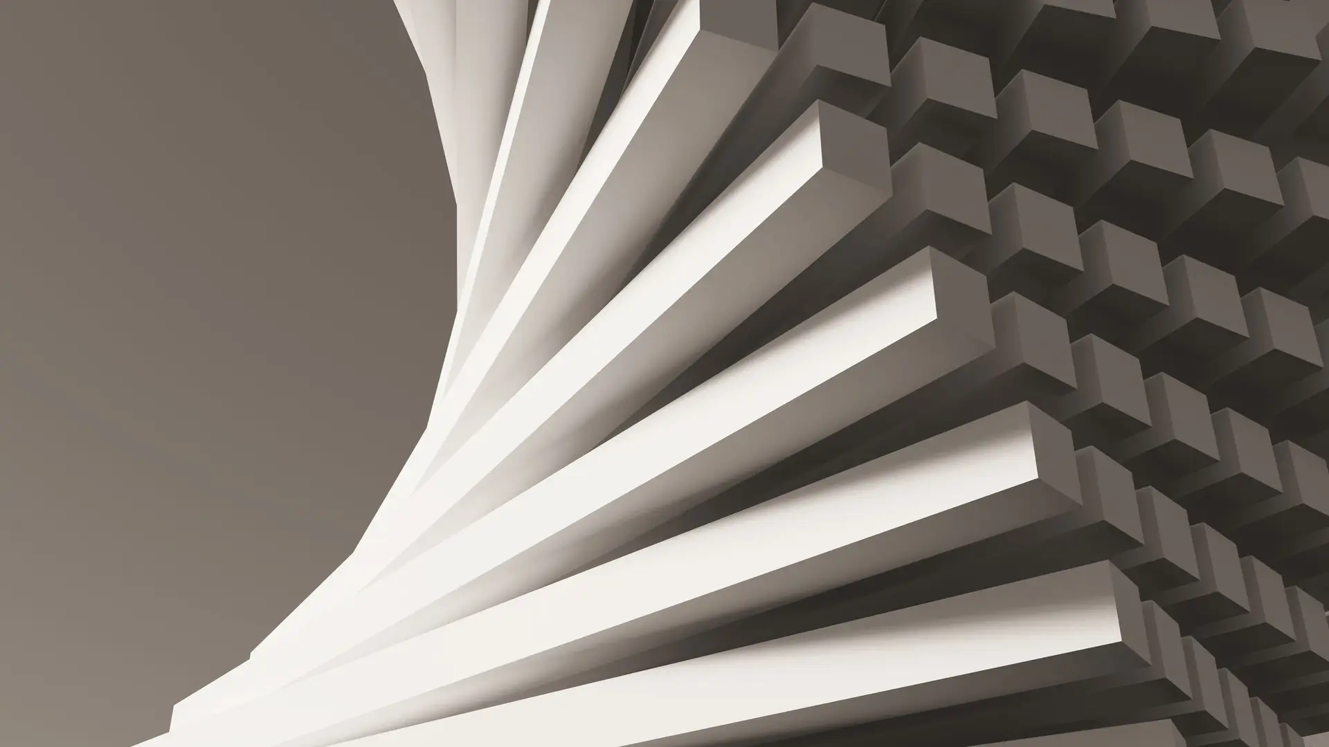 Illustration : structure architecturale en lames torsadées